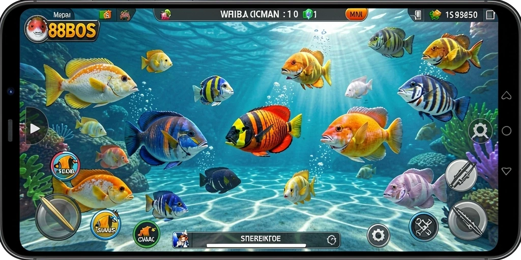 Screenshot gameplay Tembak Ikan yang menegangkan di 88BOS.