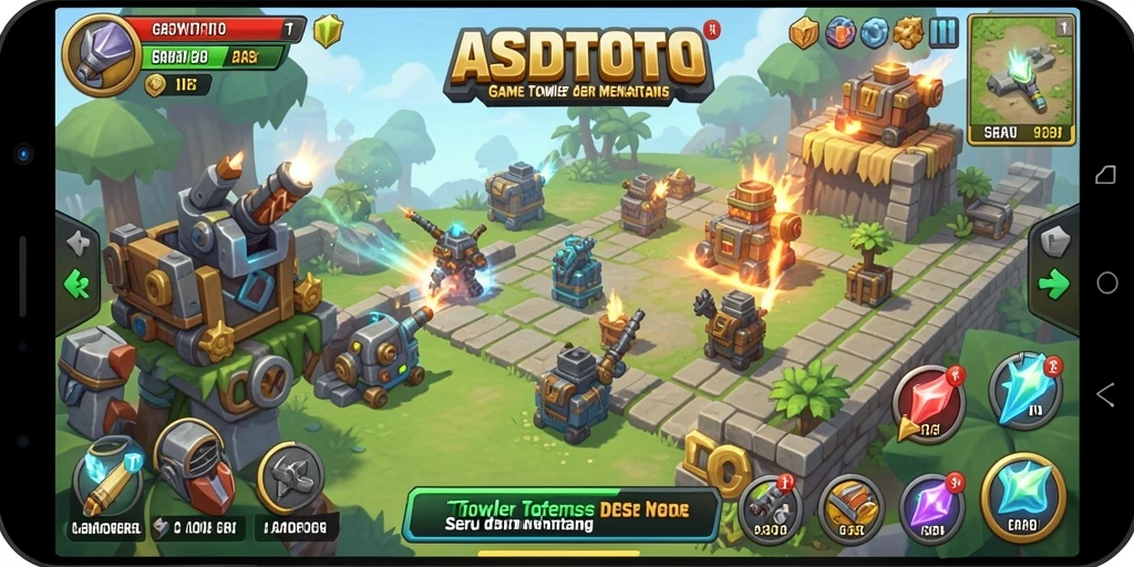 Screenshot ASDTOTO menunjukkan strategi menara yang intens dan gameplay seru.