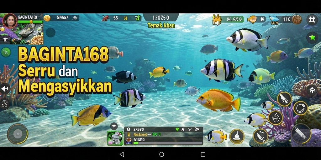 Screenshot menampilkan gameplay Tembak Ikan yang menarik dan penuh warna.