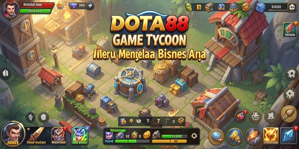 Screenshot DOTA88 menampilkan pemain yang sedang mengelola bisnis Tycoon.