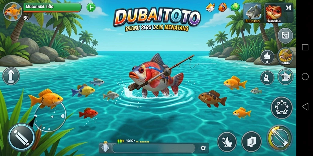 Screenshot DUBAITOTO menunjukkan aksi memancing yang mendebarkan dan mendetail.