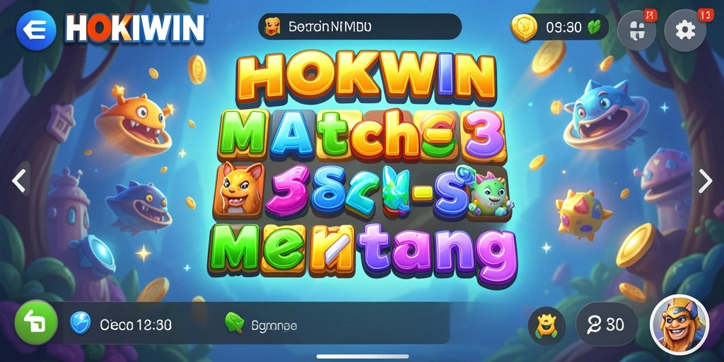 Tampilan gameplay HOKIWIN yang seru dalam suasana Match-3.