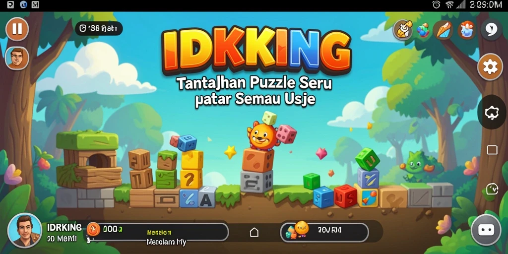Screenshot menunjukkan gameplay seru dari IDRKING dengan teka-teki yang menantang.