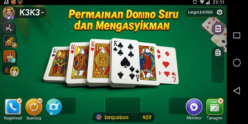 Screenshot gameplay K3K3 yang menampilkan aksi seru permainan Domino.