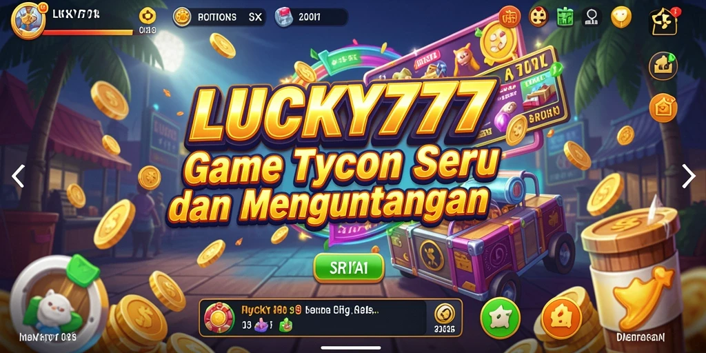 Screenshot gameplay LUCKY777 menampilkan aksi membangun perusahaan Tycoon.