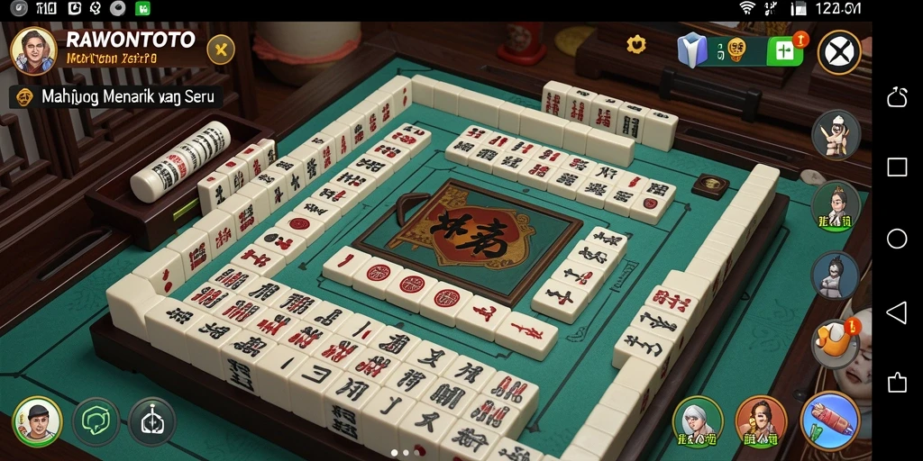Tampilan gameplay seru dari RAWONTOTO, permainan Mahjong yang menarik.