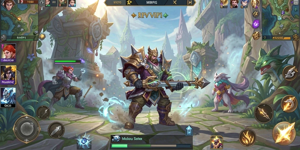 Screenshot permainan RPVIP1 menampilkan karakter beraksi di dunia fantasi.