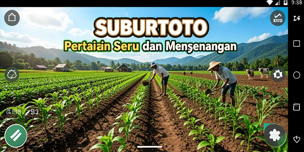 Gameplay SUBURTOTO menampilkan aktivitas bertani yang menyenangkan.