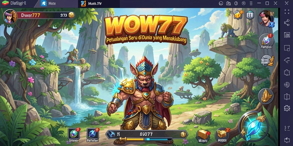 Screenshot gameplay WOW77 menampilkan aksi seru di dunia petualangan.