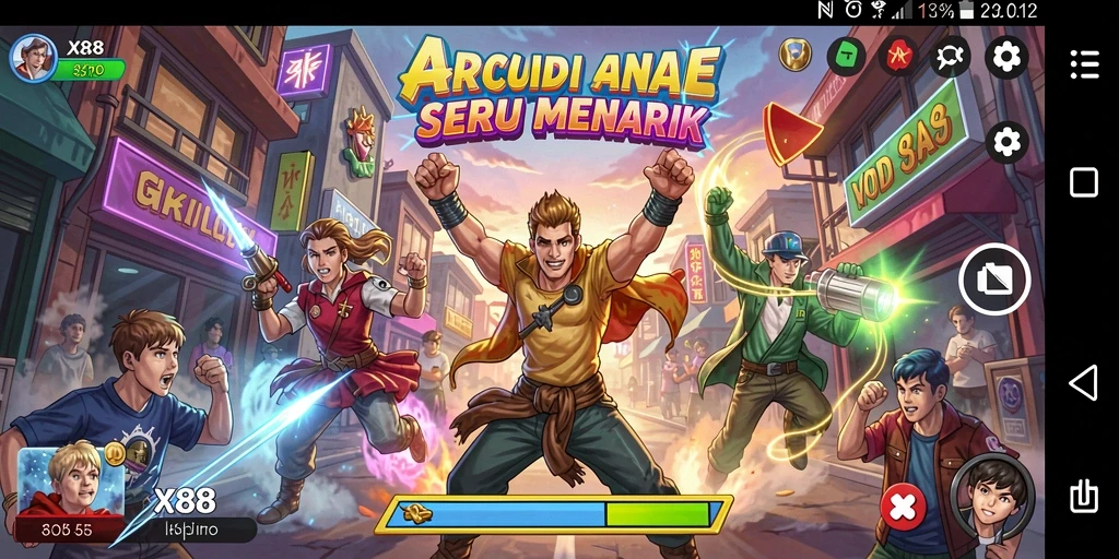 Tampilan gameplay X88 yang penuh aksi dan tantangan menarik.